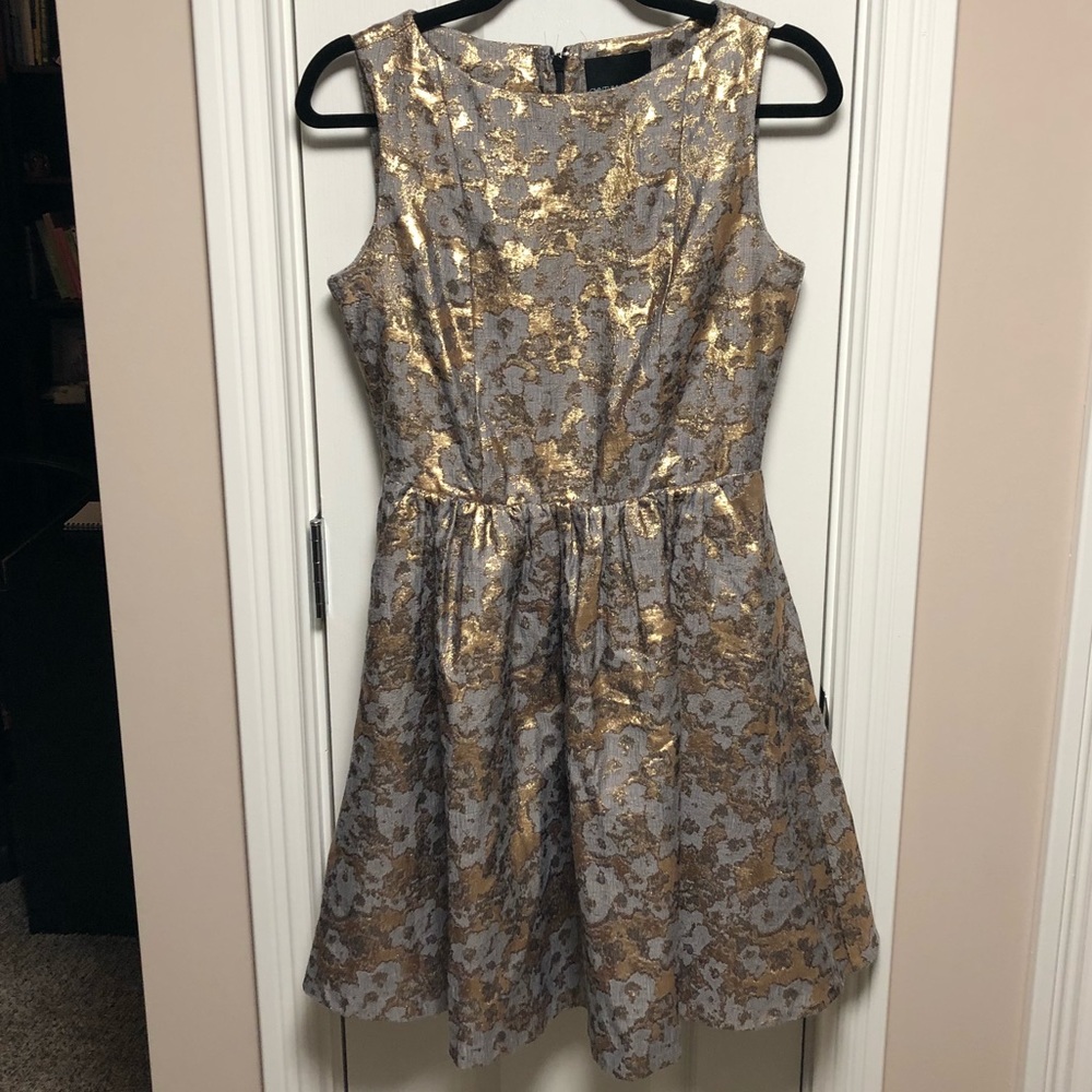 Beautiful Gold and Grey Cynthia Rowley Dress - EUC